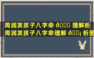 周润发孩子八字命 🐞 理解析「周润发孩子八字命理解 🐡 析图片」